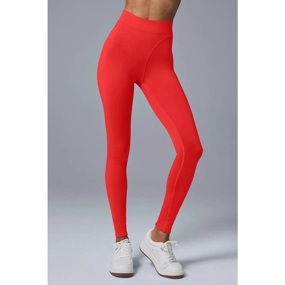Alo Yoga Airlift High Waist Leggings Red Hot Summer Sculpting Studio Luxe‎ SMALL